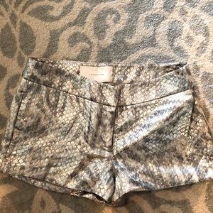 Silver snakeskin shorts